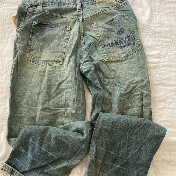 VINTAGE RARE Makaveli Branded Jeans Size 32x34 Tupac Shakur Hip Hop Rap Music - Picture 4 of 10